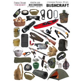 Набор наклеек (стикеров) #150, "Bushcraft"