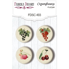 Flair buttons. Set of 4pcs #493 "Summer Botanical Diary"