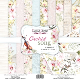 Double-sided scrapbooking paper set "Orchid Song", 8”x8”
