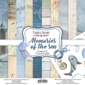 Double-sided scrapbooking paper set "Memories of the Sea", 8”x8”