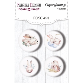 Flair buttons. Set of 4pcs #491 "Sweet Bunny"