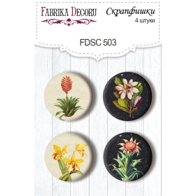 Flair buttons. Set of 4pcs #503 "Botany Exotic"