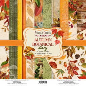 Double-sided scrapbooking paper set "Autumn Botanical Diary", 12”x12”