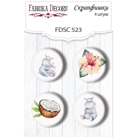 Flair buttons. Set of 4pcs #523 "Safari for Kids"