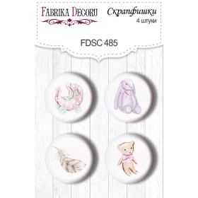 Flair buttons. Set of 4pcs #485 "Funny Fox Girl"