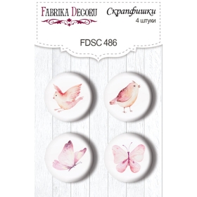 Flair buttons. Set of 4pcs #486 "Funny Fox Girl"