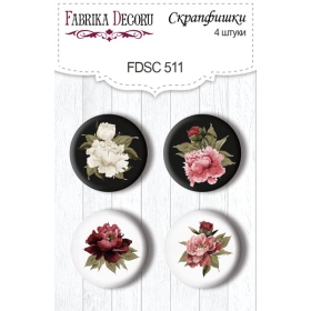 Flair buttons. Set of 4pcs #511 "Peony Passion"
