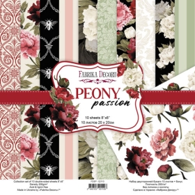 Double-sided scrapbooking paper set "Peony Passion", 8”x8”