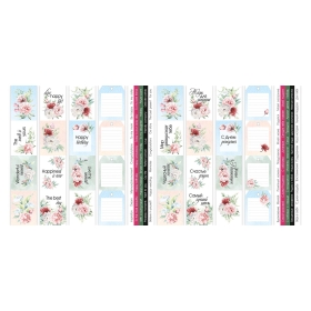 Set of stripes with pictures for decoration "Peony Garden"