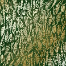 Embossed paper sheet "Golden Fern Green Aquarelle"