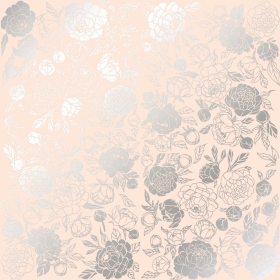 Embossed paper sheet "Silver Peony Passion Beige"