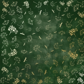 Embossed paper sheet "Golden Dill Dark Green Aquarelle"