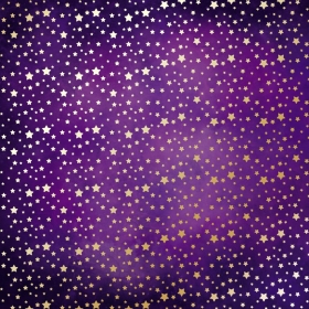 Embossed paper sheet "Golden Stars Violet Aquarelle"