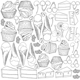 Paper for coloring with markers "Candy Shop"