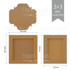 Set of photo frame cardboard blanks, 6pcs - Kraft