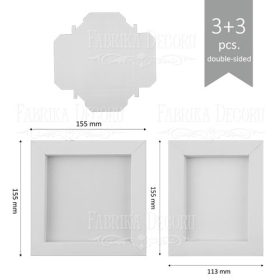 Set of photo frame cardboard blanks, 6pcs - White