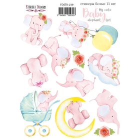 Kit of stickers #239, "My Cute Baby Elephant Girl"