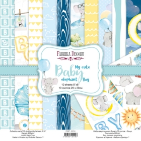 Double-sided scrapbooking paper set “My Cute Baby Elephant Boy”, 8”x8”