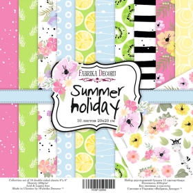 Double-sided scrapbooking paper set "Summer Holiday", 8”x8”