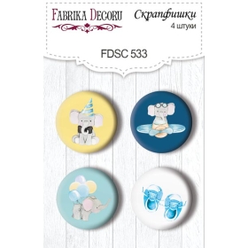 Flair buttons. Set of 4pcs #533 "My Cute Baby Elephant Boy"