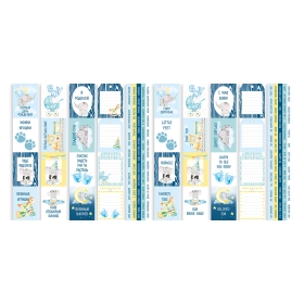 Set of stripes with pictures for decoration "My Cute Baby Elephant Boy"