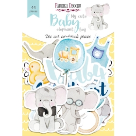 Set of die cuts "My Cute Baby Elephant Boy", 44 pcs