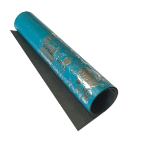 Piece of PU leather Silver Peony Passion Turquoise