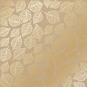 Лист с фольгированием "Golden Delicate Leaves Kraft"