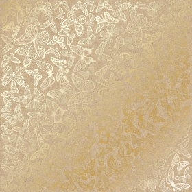 Embossed paper sheet "Golden Butterflies Kraft"
