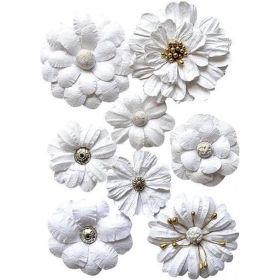 White Flowers - 8pcs