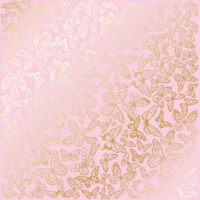 Embossed paper sheet "Golden Butterflies Pink"