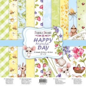 Double-sided scrapbooking paper set "Happy Mouse Day", 12”x12”