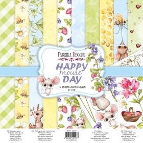 Double-sided scrapbooking paper set "Happy Mouse Day", 8”x8”