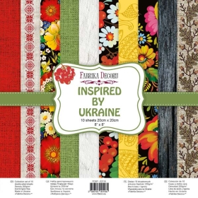 Double-sided scrapbooking paper set "Inspired by Ukraine", 8”x8”