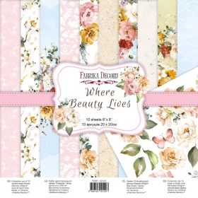 Double-sided scrapbooking paper set "Where Beauty Lives", 8”x8”