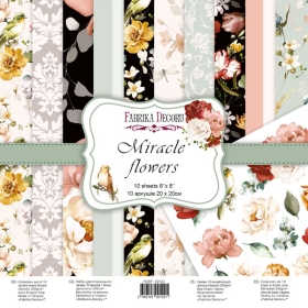 Double-sided scrapbooking paper set "Miracle Flowers", 8”x8”