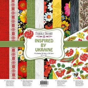Double-sided scrapbooking paper set "Inspired by Ukraine", 12”x12”