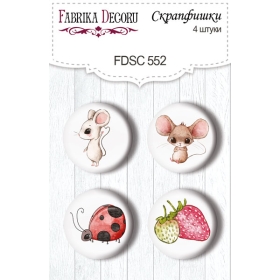 Flair buttons. Set of 4pcs #552 "Happy Mouse Day"
