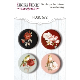 Flair buttons. Set of 4pcs #572 "Miracle Flowers"