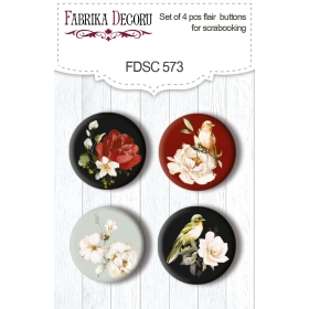Flair buttons. Set of 4pcs #573 "Miracle Flowers"