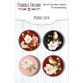 Flair buttons. Set of 4pcs #574 "Miracle Flowers"