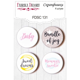 Flair buttons. Set of 4pcs #131 "My Little Baby Girl"