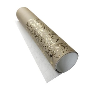 Отрез кожзама Golden Clocks Beige