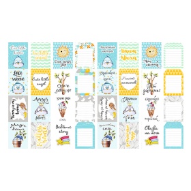 Set of stripes with pictures for decoration  "My Tiny Sparrow Boy"