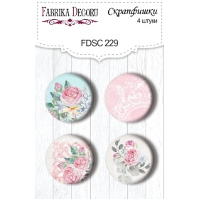 Flair buttons. Set of 4pcs #229 "Shabby Garden"