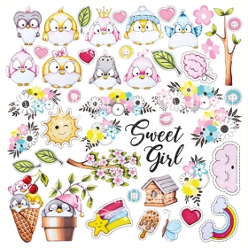 Decorative sheet for cutting "My Tiny Sparrow Girl"