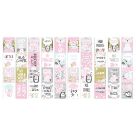 Set of stripes with pictures for decoration  "Scandi Baby Girl"