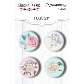 Flair buttons. Set of 4pcs #231 "Shabby Garden"