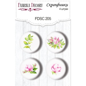 Flair buttons. Set of 4pcs #205 "Spring Blossom"