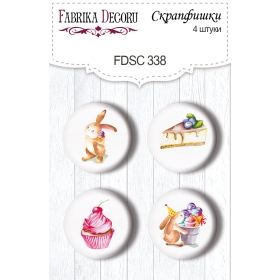 Flair buttons.  Set of 4pcs #338 "Sweet Birthday"